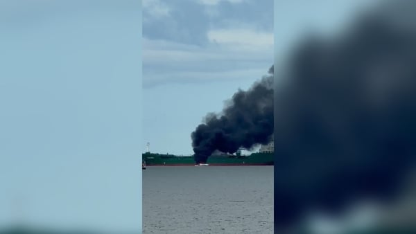 Boat on fire off Dun Laoghaire