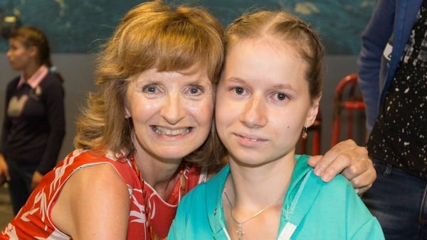 Krystina Nikityonik when she was a child with Adi Roche