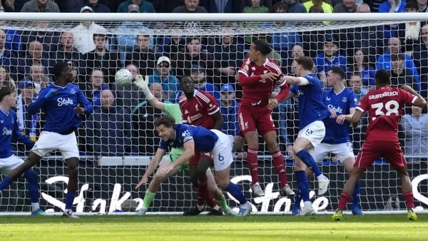 Liverpool's Virgil van Dijk scores their side's second goal of the game during the Premier League match at the Hill Dickinson Stadium, Liverpool