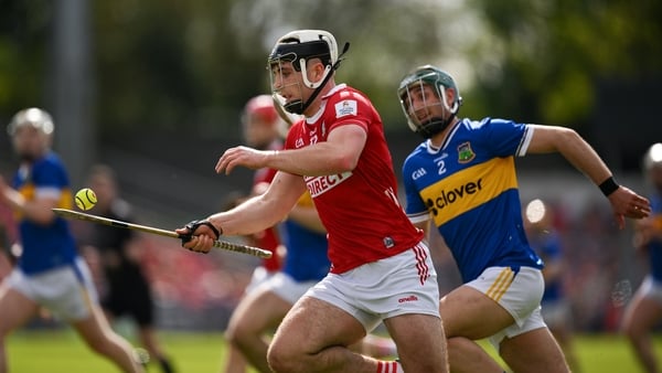 19 April 2026; Barry Walsh of Cork in action against Robert Doyle of Tipperary during the Munster GAA Senior Hurling Championship Round 1 match between Tipperary and Cork at FBD Semple Stadium in Thurles, Tipperary. Photo by Brendan Moran/Sportsfile