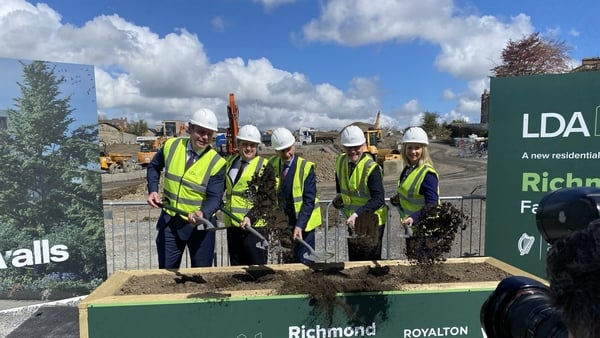 Michael Martin at a sod turning ceremony at Richmond Village, a Land Development Agency housing project in Fairview, Dublin