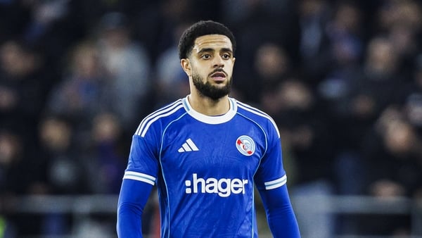 Andrew Omobamidele of Strasbourg looks on during the UEFA Conference League 2025/26 round of 16 second leg match between RC Strasbourg Alsace and HNK Rijeka at Stade de la Meinau on March 19, 2026 in Strasbourg, France.