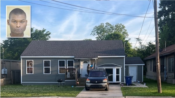 Composite pic of Shamar Elkins and the scene in Louisiana