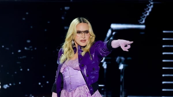 INDIO, CALIFORNIA - APRIL 17: (FOR EDITORIAL USE ONLY) (NOT TO BE LICENSED FOR ANY STANDALONE OR SPECIAL INTEREST BOOK PUBLISHING USE CONCERNING THE COACHELLA MUSIC FESTIVAL AND/OR STAGECOACH MUSIC FESTIVAL) Madonna (R) performs with Sabrina Carpenter at