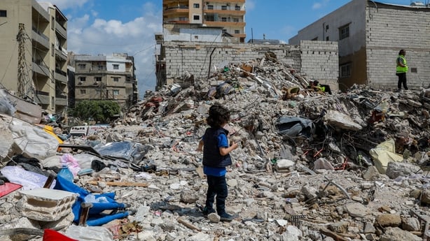 TYRE, LEBANON - APRIL 20: A view of the destruction after an Israeli airstrike that targeted six adjacent buildings just three minutes before the ceasefire took effect speaks in Tyre, Lebanon on April 20, 2026. (Photo by Muhammed Emin Canik/Anadolu via Getty Images)