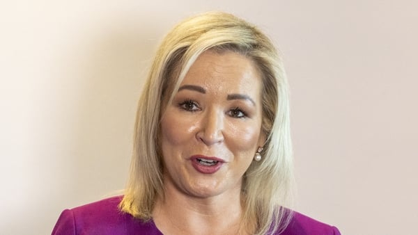 First Minister Michelle O'Neill speaking at a press conference after the launch at the Stormont Hotel in Belfast, of a new plan to combat violence against women. Picture date: Tuesday April 21, 2026.