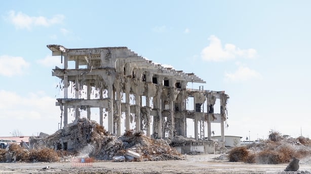 a general view of the Paul Kelly Stand being demolished at lancaster stadium in Christchurch, New Zealand in 2019