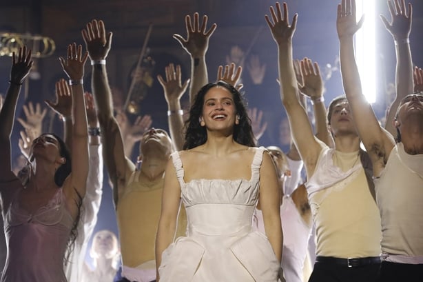 Rosalía performs on stage during The BRIT Awards 2026 at Co-op Live on 28 February, 2026 in Manchester, England. (Photo by JMEnternational/Getty Images)