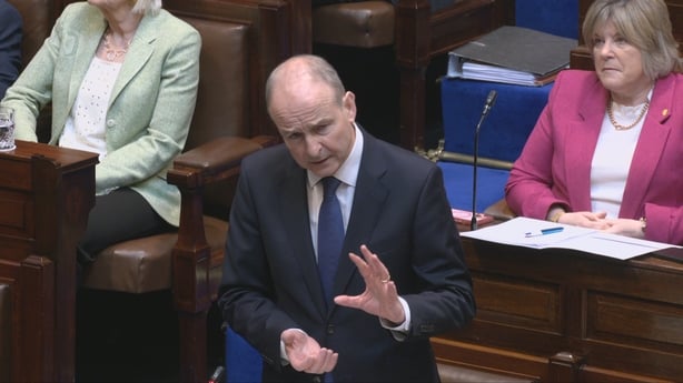 Taoiseach Micheál Martin speaking in the Dáil