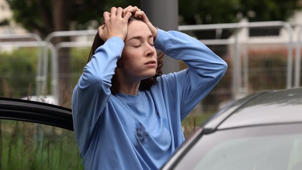 Caroline (Siobhán Cullen) is at her wits' end in The Dry