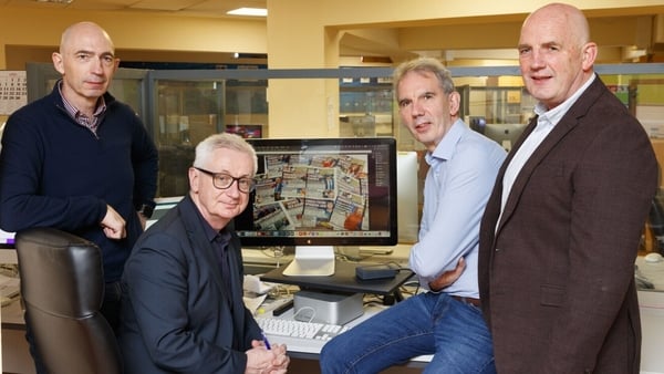 Kerry Kennelly Colin Lacey Editor Padraig Kennelly and Brendan Kennelly in the Kerry s Eye newsroom