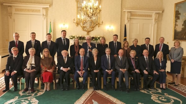 Council of State gathered for a photo at Áras an Uachtaráin