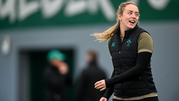 22 April 2026; Stacey Flood during an Ireland Women's Rugby squad training session at the IRFU High Performance Centre in Dublin. Photo by Shauna Clinton/Sportsfile