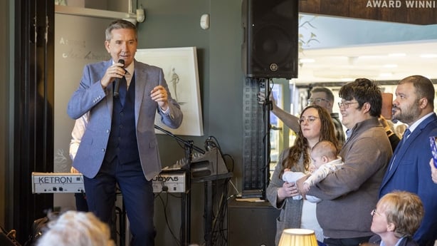 Daniel O'Donnell singing at the launch of his exhibition