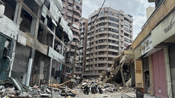 Damaged buildings in Lebanon