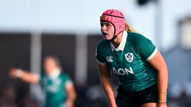 18 April 2026; Dorothy Wall of Ireland during the Women's Six Nations Rugby Championship match between Ireland and Italy at Dexcom Stadium in Galway. Photo by Shauna Clinton/Sportsfile