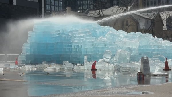 Drake's giant ice sculpture melted by firefighers