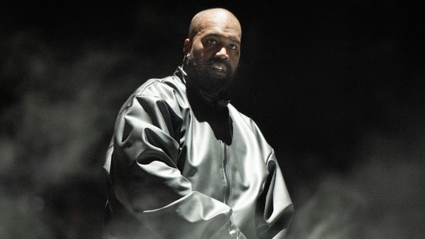 Rapper Kanye West performs onstage during the Vultures 1 playback concert during Rolling Loud 2024 at Hollywood Park Grounds on 14 March, 2024 in Inglewood, California. (Photo by Scott Dudelson/Getty Images)