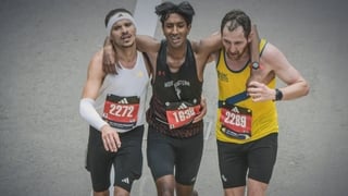 Down runner helps man finish marathon