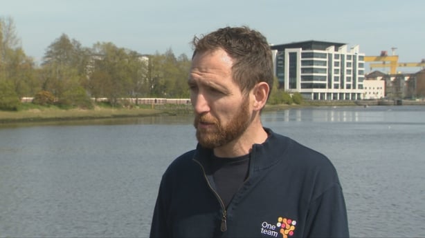 Aaron Beggs speaking to camera