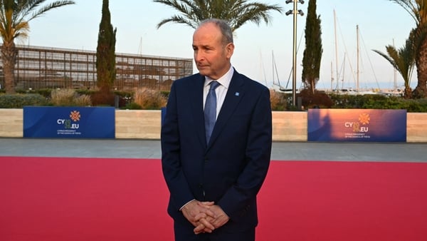 Taoiseach Micheal Martin after arriving in Ayia Napa