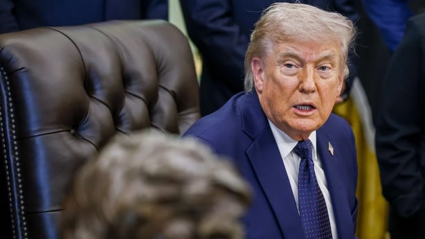 US President Donald Trump speaks during a healthcare affordability event in the Oval Office