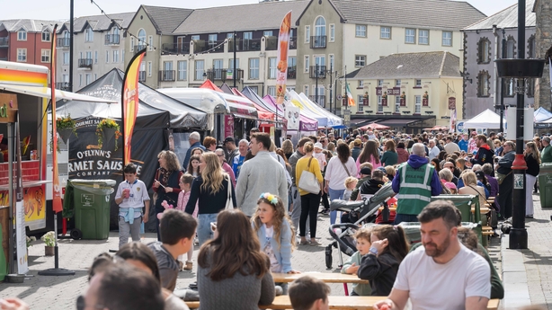 People line the streets of Dungarvan