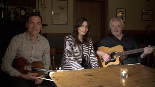 Louise Duffy with her brother and father