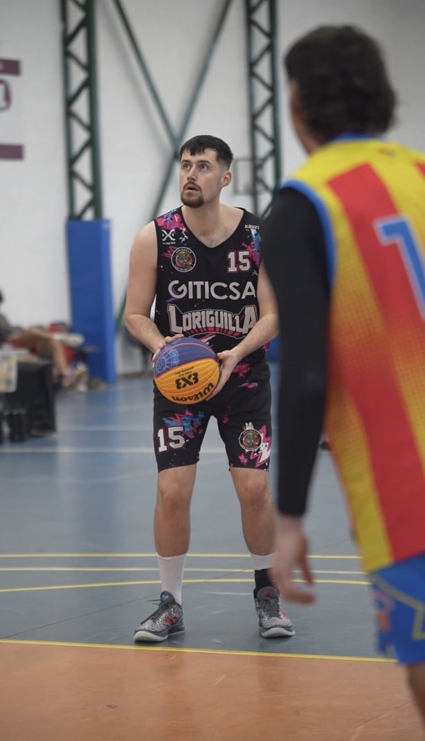 Adam Mullally playing 3x3 basketball for Loriguilla in Spain.