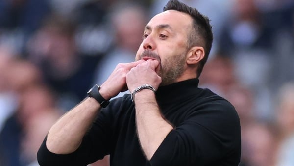 LONDON, ENGLAND - APRIL 18: Roberto De Zerbi Head coach of Tottenham Hotspur during the Premier League match between Tottenham Hotspur and Brighton & Hove Albion at Tottenham Hotspur Stadium on April 18, 2026 in London, England. (Photo by Marc Atkins/Gett