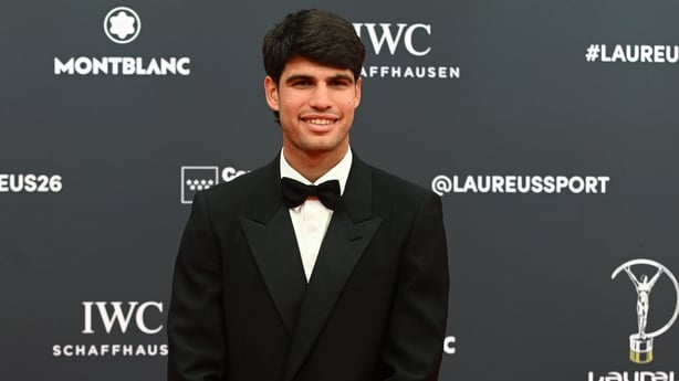 MADRID, SPAIN - APRIL 20: Carlos Alcaraz during the Laureus World Sports Awards 2026 gala held at the Galeria de Cristal del Palacio de Cibeles, on 20 April 2026, in Madrid, Spain. Madrid once again becomes the epicentre of world sport by hosting, for the third consecutive year, the Laureus Awards g