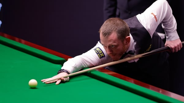 SHEFFIELD, ENGLAND - APRIL 23: Mark Allen of Northern Ireland plays a shot in the Round 2 match against Kyren Wilson of England on day 6 of Halo World Championship 2026 at Crucible Theatre on April 23, 2026 in Sheffield, England. (Photo by Tai Chengzhe/VC