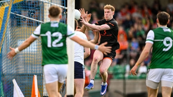 Conor Turbitt palms to the back of the Fermanagh net for Armagh's second goal of the game