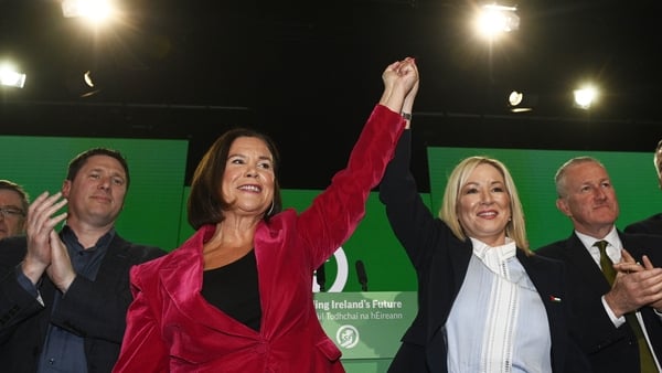Sinn Fein President Mary Lou McDonald (left) and vice president Michelle O'Neill during the party's Ard Fheis