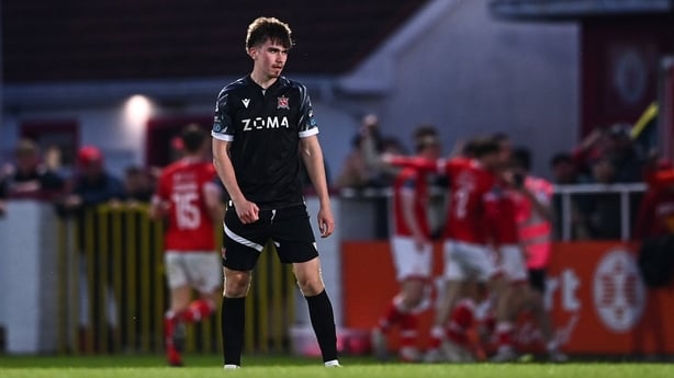 Eoin Kenny of Dundalk reacts after his side conceded a second goal to Sligo Rovers