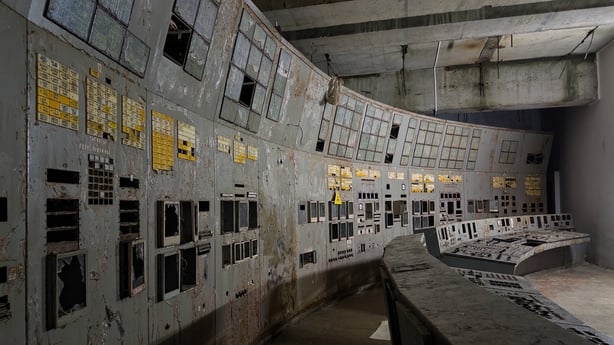 The Reactor 4 Main Control Room is at the Chornobyl Nuclear Power Plant in the Kyiv region, Ukraine, on April 14, 2026. April 26, 2026, marks the 40th anniversary of the explosion of the plant's fourth reactor, which occurred on April 26, 1986. The accident remains one of the most significant incide
