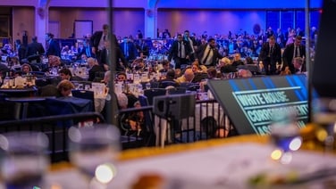 View from the stage as Trump evacuated after shots fired at Washington event