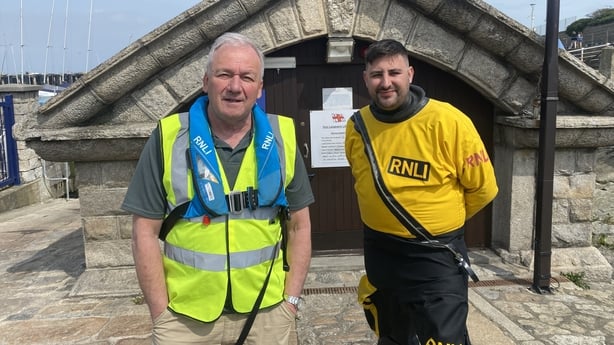 Kevin Byrne, launch authority at the RNLI, and James Traynor, lifeboat crew