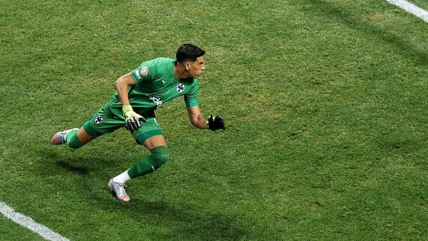 ATLANTA, GEORGIA - JULY 01: Esteban Andrada #1 of CF Monterrey watches the ball enter the goal after a shot from Serhou Guirassy #9 of Borussia Dortmund during the FIFA Club World Cup 2025 round of 16 match between Borussia Dortmund and CF Monterrey at Me