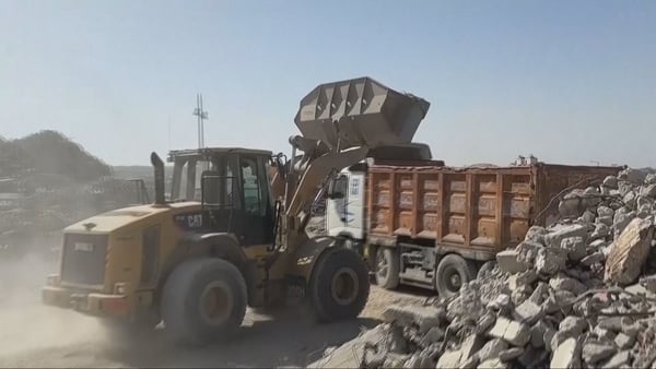 Palestinians use Gaza rubble to restore streets