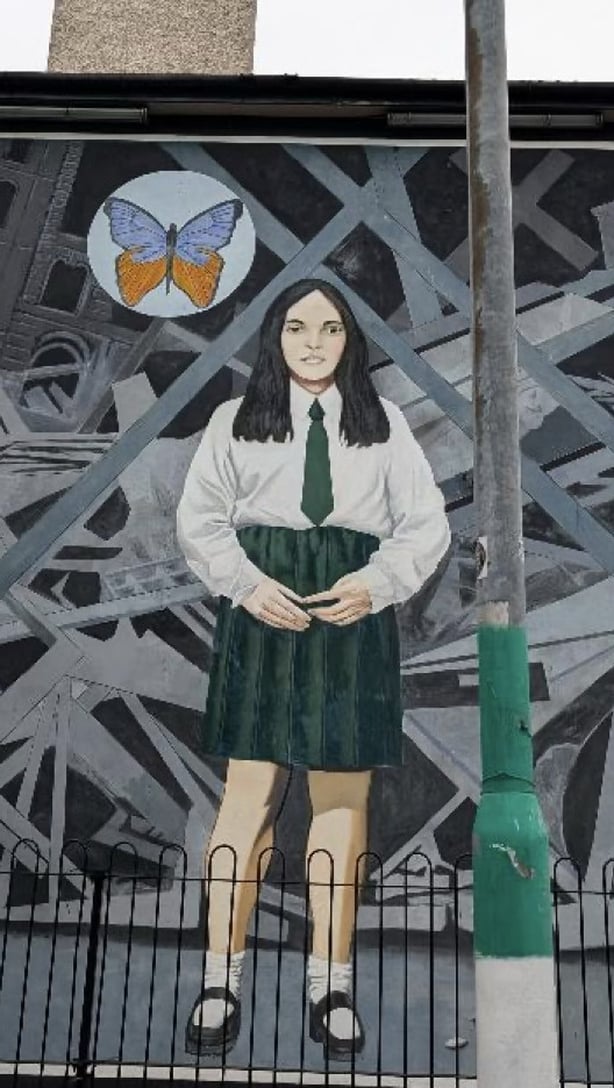 An image of the 'Death of Innocence mural' a tribute to schoolgirl Annette McGavigan. Derry Bogside, taken on 18 June 2025