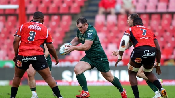 25 April 2026; Peter Dooley of Connacht in action during the United Rugby Championship match between Lions and Connacht at Ellis Park in Johannesburg, South Africa. Photo by Shaun Roy/Sportsfile