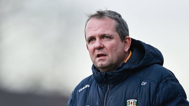 22 February 2026; Antrim manager David Fitzgerald during the Allianz Hurling League Division 1B match between Antrim and Carlow at Corrigan Park in Belfast. Photo by Thomas Flinkow/Sportsfile