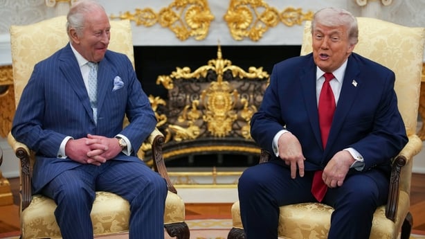 Donald Trump with King Charles in the Oval Office of the White House