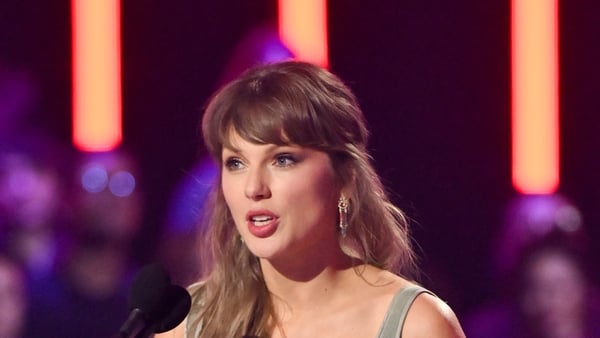 Taylor Swift accepts the Artist of the Year award onstage at the 2026 iHeartRadio Music Awards held at Dolby Theatre on March 26, 2026 in Los Angeles, California. (Photo by Michael Buckner/Billboard via Getty Images)