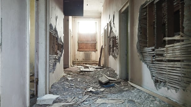 Damage to walls in the Presentation convent Portlaoise in 2020