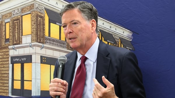 Former FBI director James Comey speaking at the launch of his book in New York in May 2025