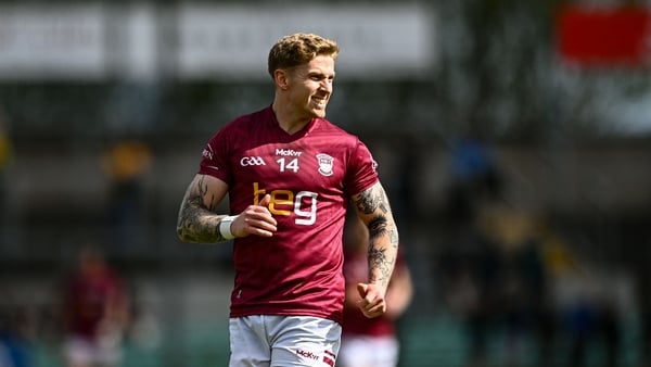 Luke Loughlin of Westmeath during the Leinster GAA Football Senior Championship quarter-final match between Meath and Westmeath at Glenisk O'Connor Park in Tullamore, Offaly.