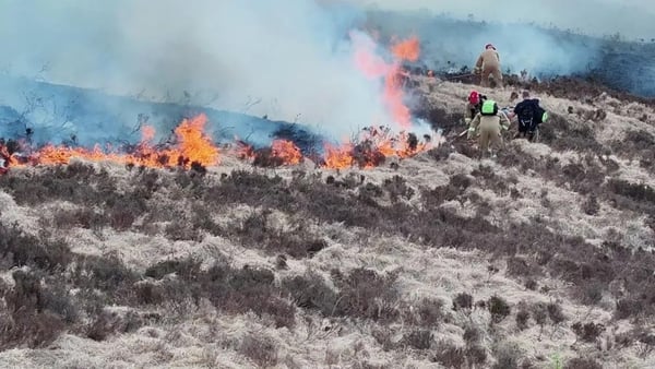 A large fire on the Mourne mountains