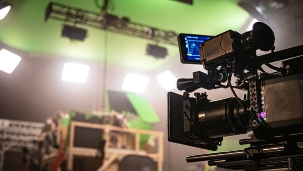 A digital camera on a film set